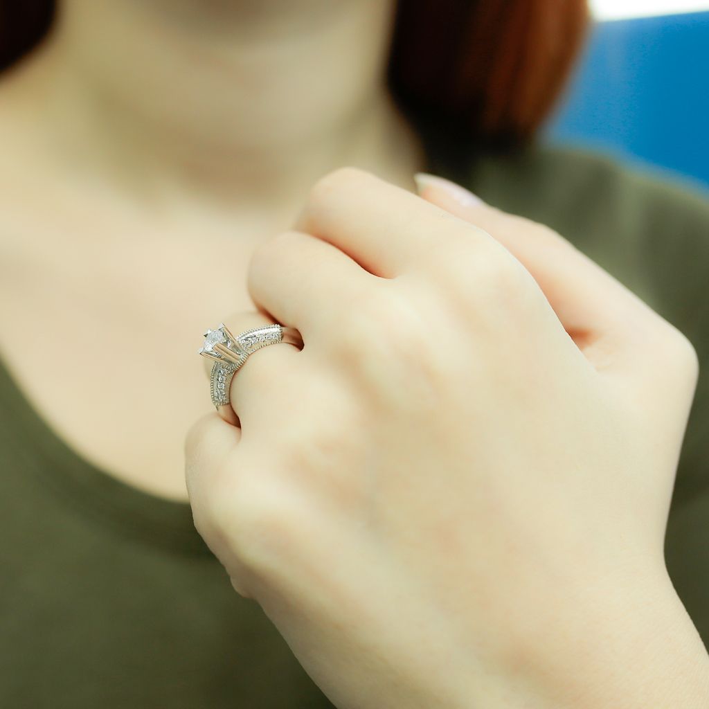 0,46 Carat Diamant Solitär Ring Meisterstück 14 Karat Weißgold - 50 (15,90 mm)