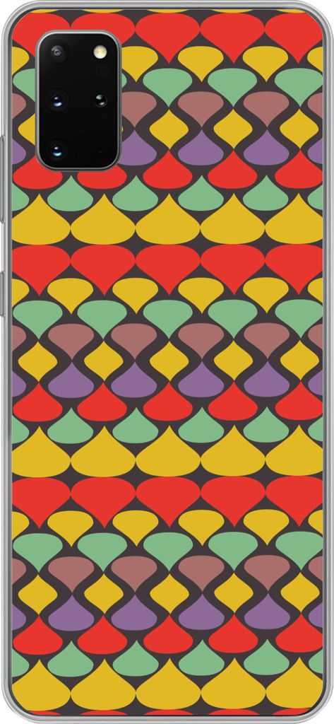 MuchoWow Handyhülle Schutzhülle Hülle für Telefoonhoesje Samsung Galaxy S20 Plus Vintage - Retro - Farben - Muster Silikon Softcase Handy Hü...