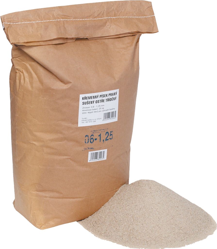 Filtrační písek 0,6 - 1,25 mm, 25 kg Immagine del prodotto 