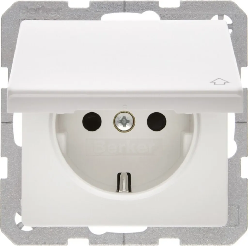 Prise de courant Schuko avec clapet de protection - Modèle gris IP44