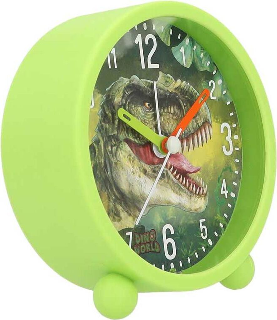 Depesche 0612691, Sveglia meccanica, Dino, Rotonda, Verde, Immagine del prodotto 