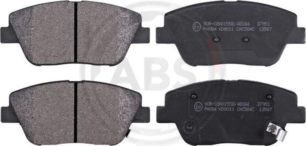 A.B.S. 37951 Bremsbelagsatz, Scheibenbremse OE 581013VA50 kompatibel mit Grandeur, Nexo, Carens, Sorento
