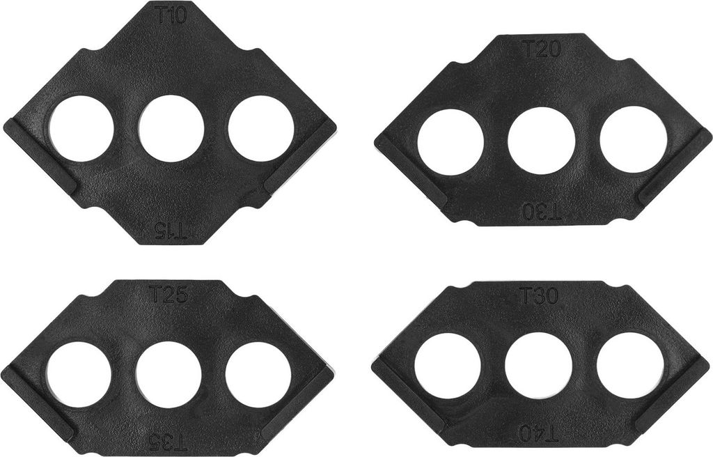 4-teiliges Set C-Eckschablonen für Holzbearbeitung, Oberfräsen-Trimmer, gerade und abgeschrägte Ecken, schwarz