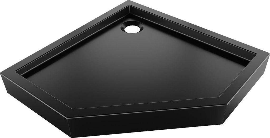 Mexen Flow+ Fünfeck-Duschwanne 100 x 100 cm, schwarz matt - 46P701010H