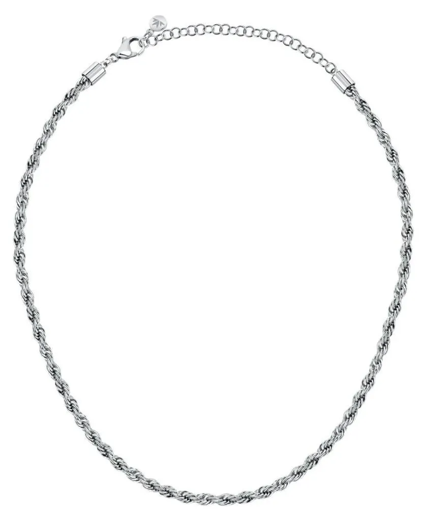 Collier chaîne femme en acier argenté Valis Intrecci SAZC20 maille tressée