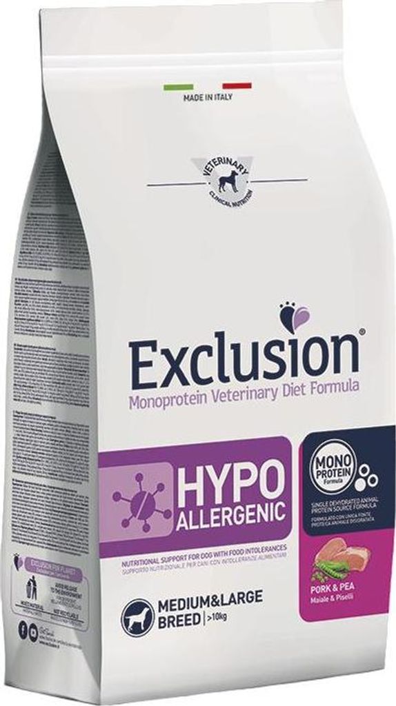 Exclusion Hypoallergenic Schwein & Erbse Medium/Large Hundetrockenfutter