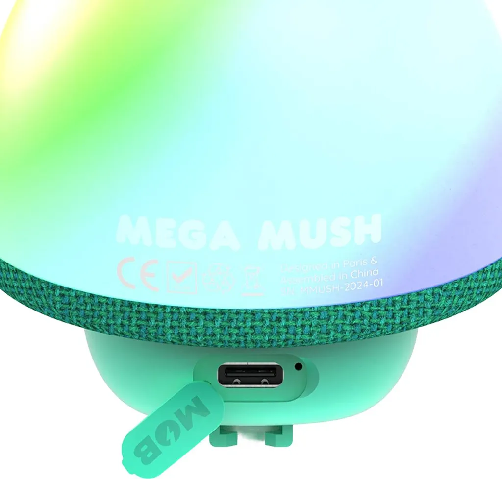 Enceinte Bluetooth pour la Douche Mega Mush avec LED et Ventouse en Vert