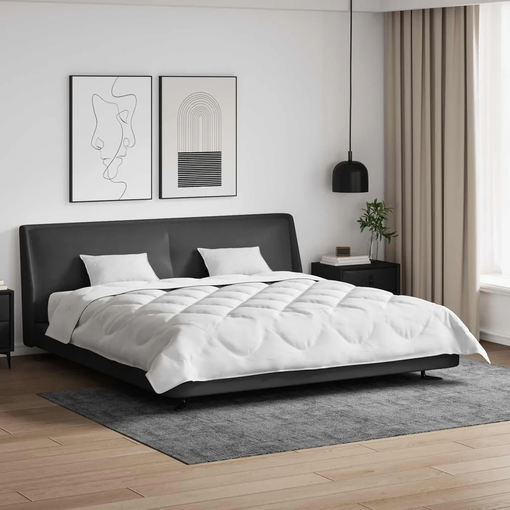 Piumone vidaXL 3 Pezzi Bianco in Microfibra - Lavabile e Anallergico - 2
