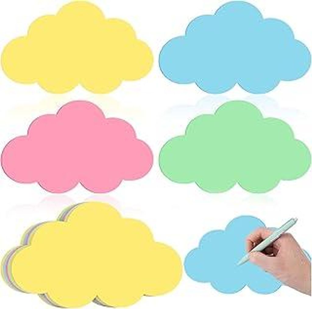 40 Stück Moderationskarten Wolke 14x23cm Präsentationskarten 4 Farben Bunt Metaplankarten Flipchart Papier Metaplankarten Set Lernkarten für Bü...