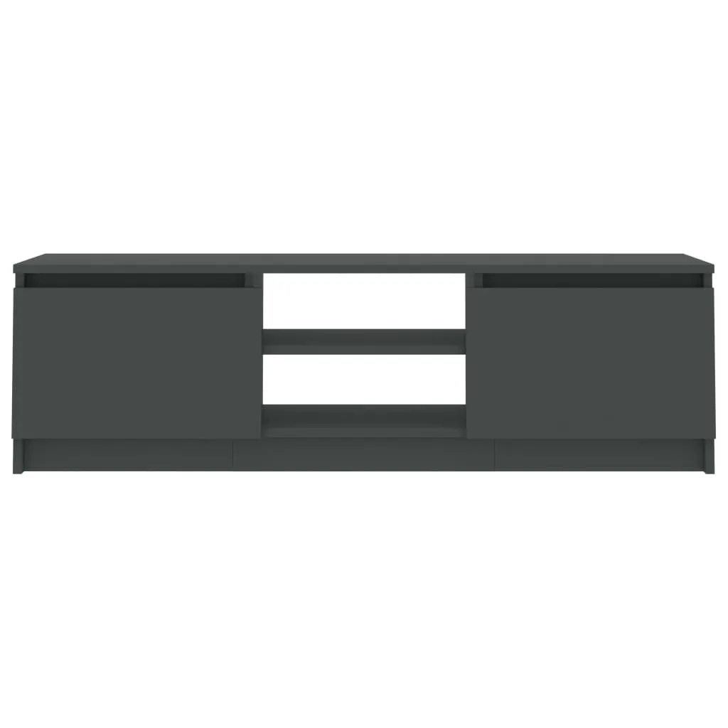 Banc TV Gris vidaXL 120 cm - Buffet Bas Multimédia en Bois Composite