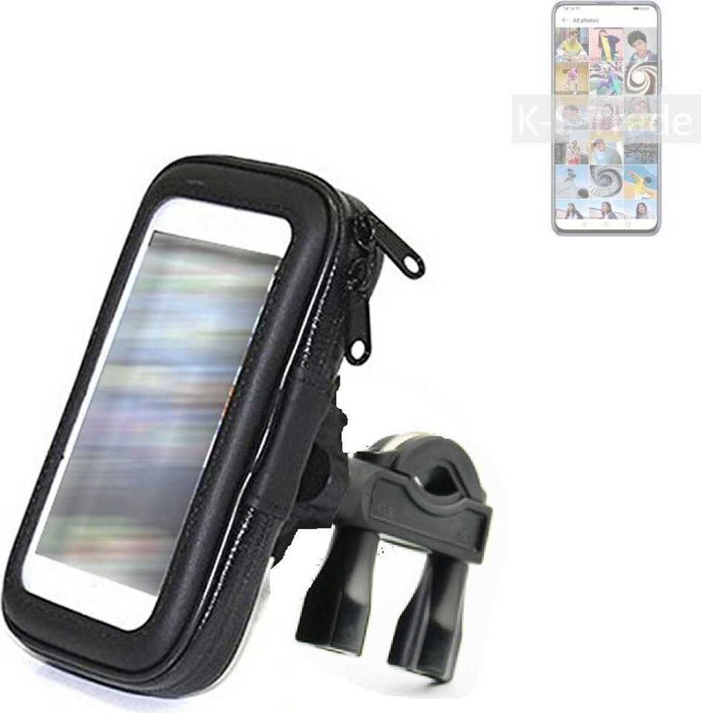 K-S-Trade Fahrrad-Halterung kompatibel mit Huawei Y9a Handy-Halterung Halter Lenkstange Fahrradhalterung Motorrad Bike Mount Wasserabweisend