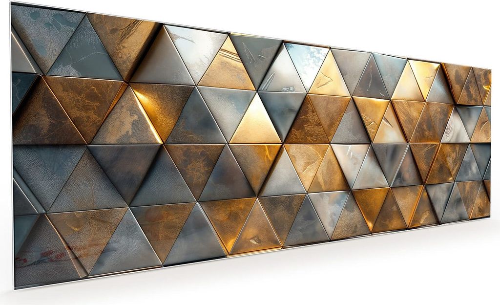 Küchenrückwand Spritzschutz Glas mit Motiv Dreiecksmuster Wand 40 x 40 cm