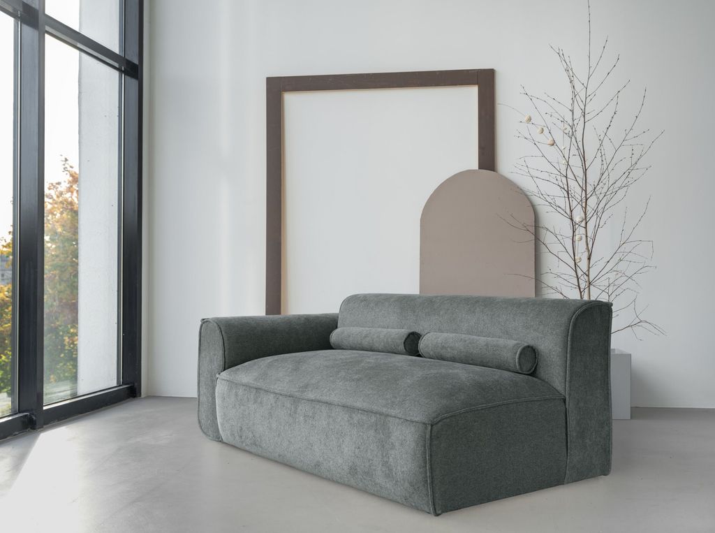 MIUFORM Flex Felix - 2-Sitzer-Sitzelement für Modulsofas Armlehne LINKS - 172x96cm - Olive - Modulsofa Couch