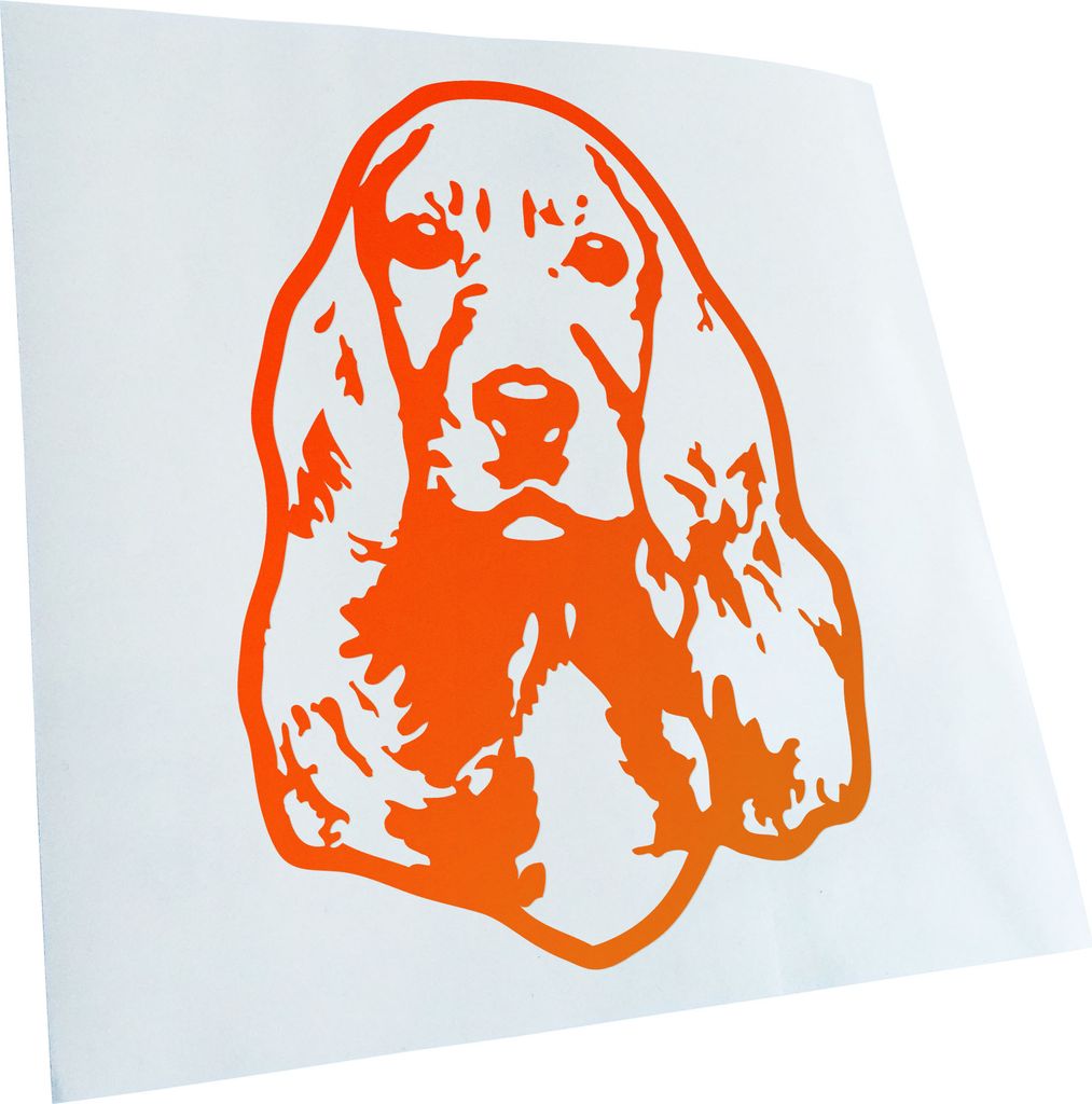 Kiwistar - Autoaufkleber - Cocker spaniel Hund - Neonorange - 30x21cm - Aufkleber für Auto, Laptop, Fahrrad, LKW, Motorrad mehrfarbig JDM Decal Ra...