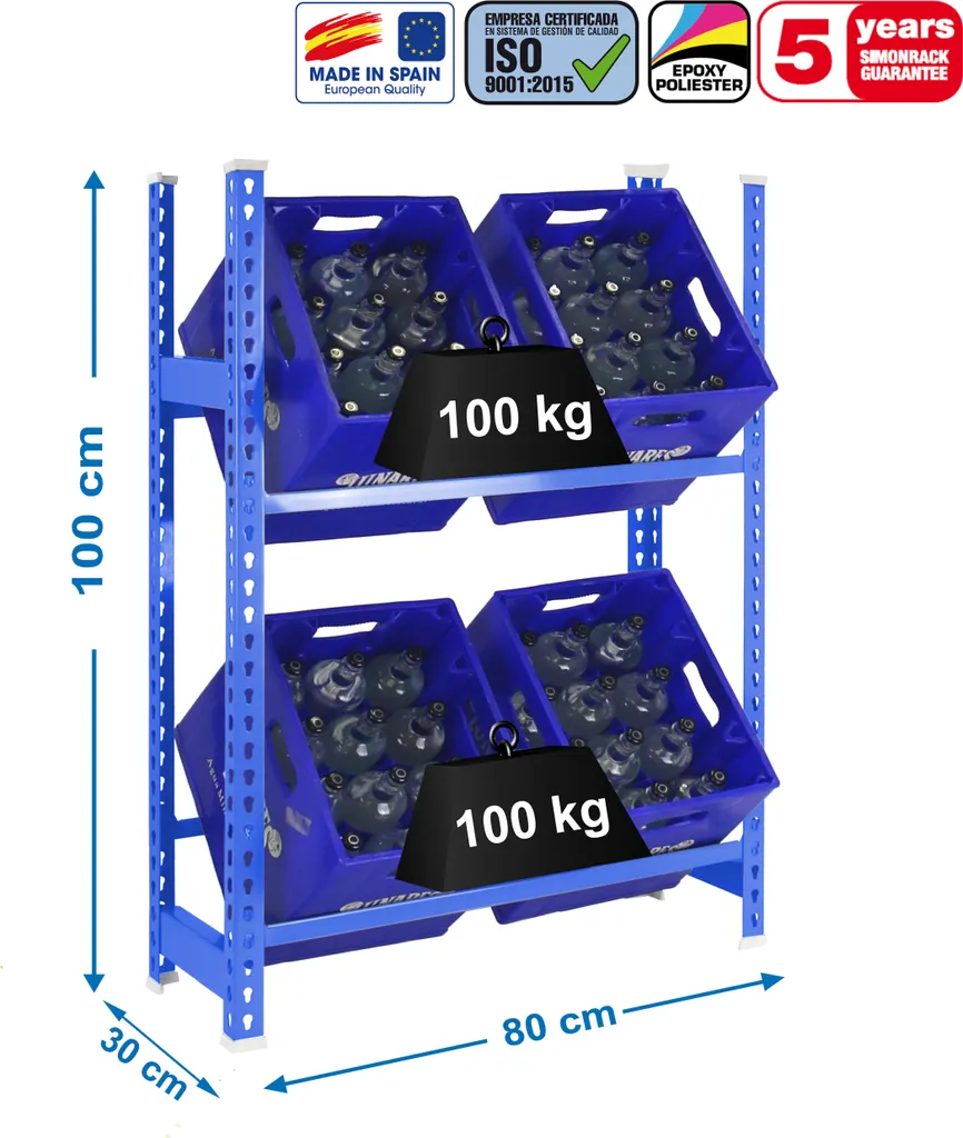Étagère de rangement pour bouteilles Simonrack SIMONBOTTLE 2 bleu métal