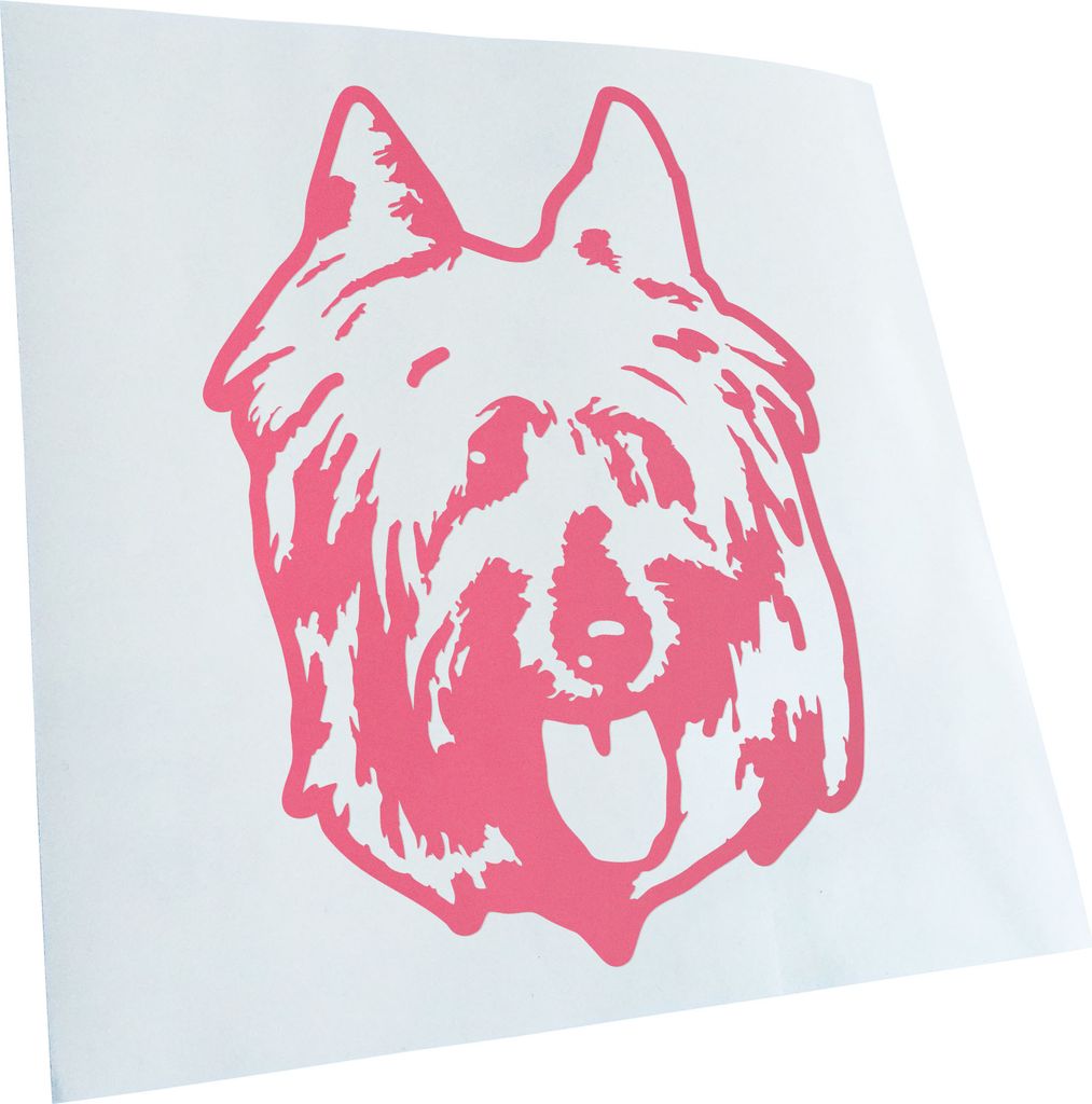 Kiwistar - Autoaufkleber - Silky Terrier Hund - Hellrosa - 30x21cm - Aufkleber für Auto, Laptop, Fahrrad, LKW, Motorrad mehrfarbig JDM Decal Racing