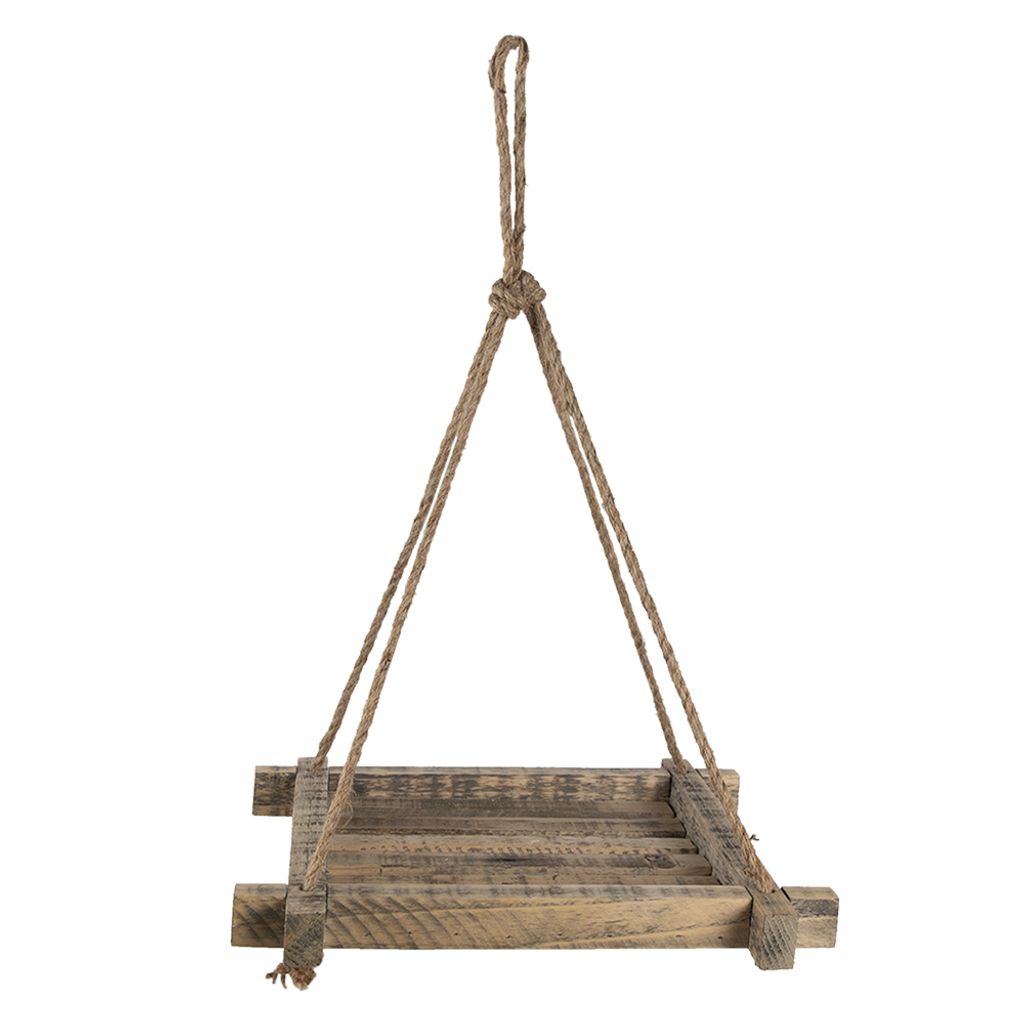 Clayre & Eef Pflanzenaufh„nger 36x36 cm Braun Holz Produktbild 