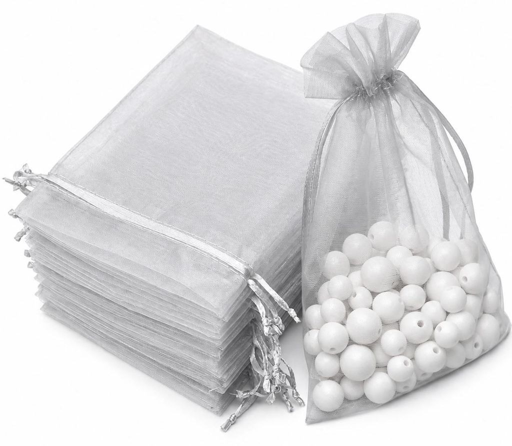 INF Pack de 25 bolsas pequeñas de organza con cordón, de Imagen del producto 
