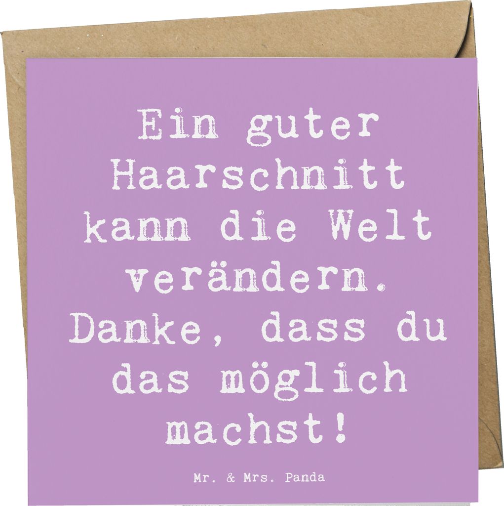 Mr. & Mrs. Panda Grußkarte Spruch Friseur Wunder - Produktbild 