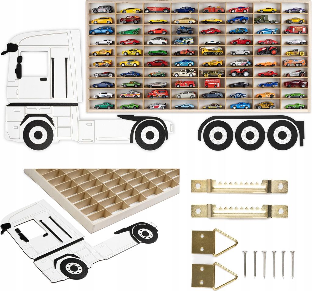 Regal für Hot Wheels Autos 80 Fächer für Autos LKW Produktbild 