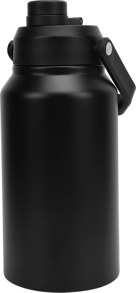 3L isolierte Wasserflasche mit Deckel Griff breiter Mund 316 Edelstahl Travel Thermal Mug für Sport Fitness Fitness halten kalt 48H heiß 24H schwarz