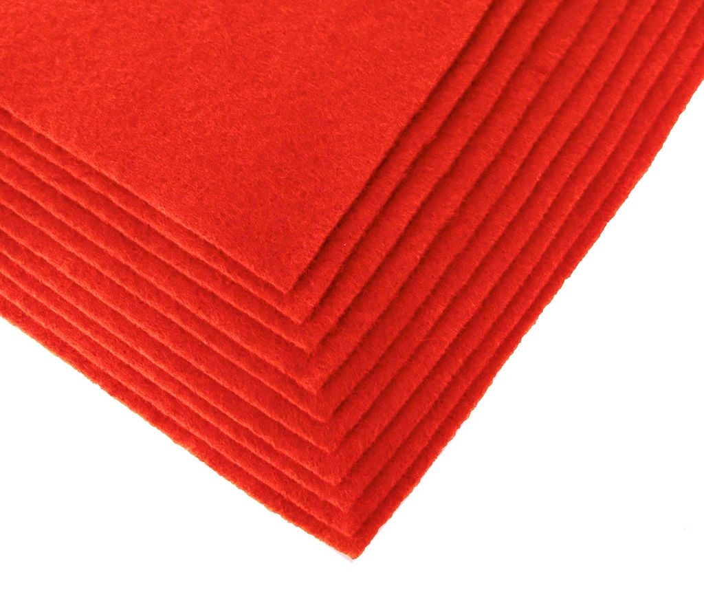 Bastelfilz Bögen 10er-Pack flex Filz DIN A4, Stärke 1,5-2mm, Filzplatte, rot