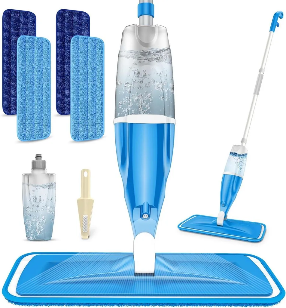 Spray Mop : Balai de sol avec housse microfibre lavable - 40cm - Gris