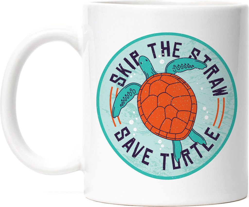 Skip The Straw Save Turtle Tasse Strohhalm Plastik Schildkröte Meere Ozean Natur Umwelt