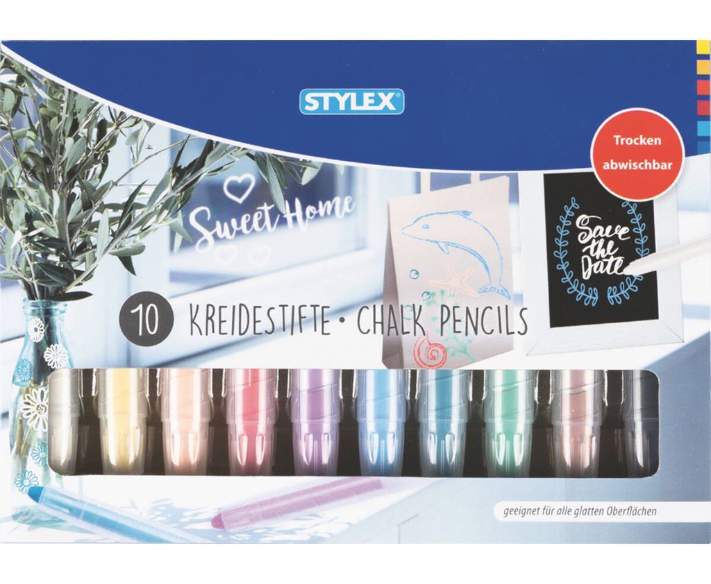 10 Kreidestifte / in Kunststoffschaft mit Drehmechanik / 10 Produktbild 