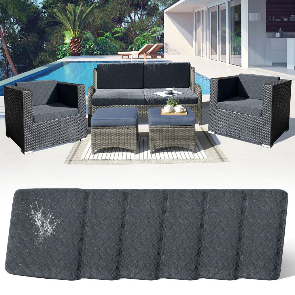 6 Stück Outdoor Kissen Wetterfest Sofabezug Wasserdicht Sofa Sitzkissenbezug Outdoor Sofa Überzug Bezüge Für Gartenpolster Sofa Cushion Cover S...