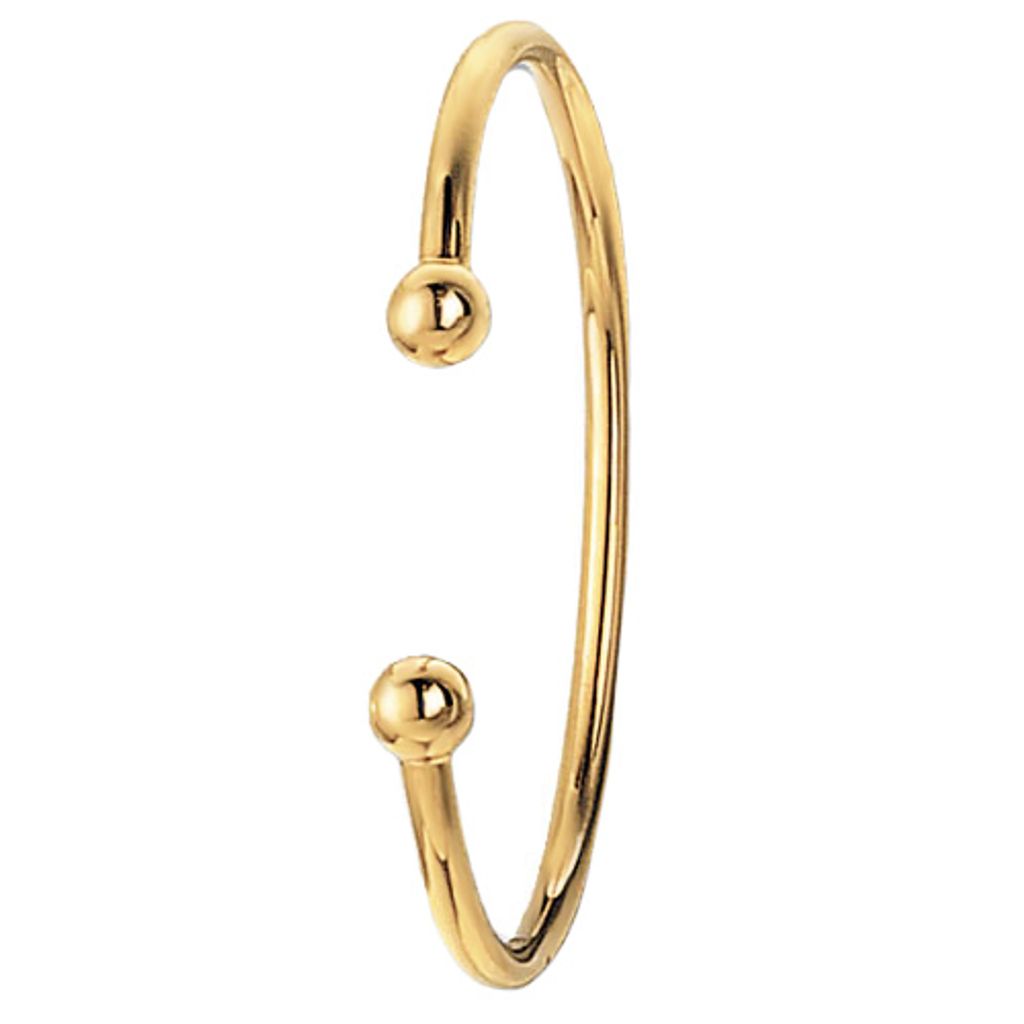 Moderner 9 Karat (375) Gold Baby - Torque Armreif - 2mm; TRS20516