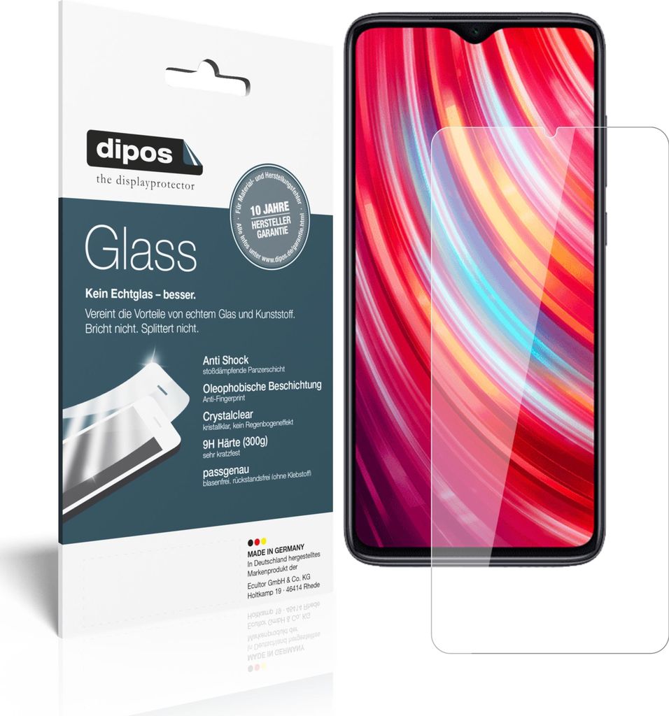 2x Schutzfolie für Xiaomi Redmi Note 8 Pro - Anti-Shock 9H Produktbild 