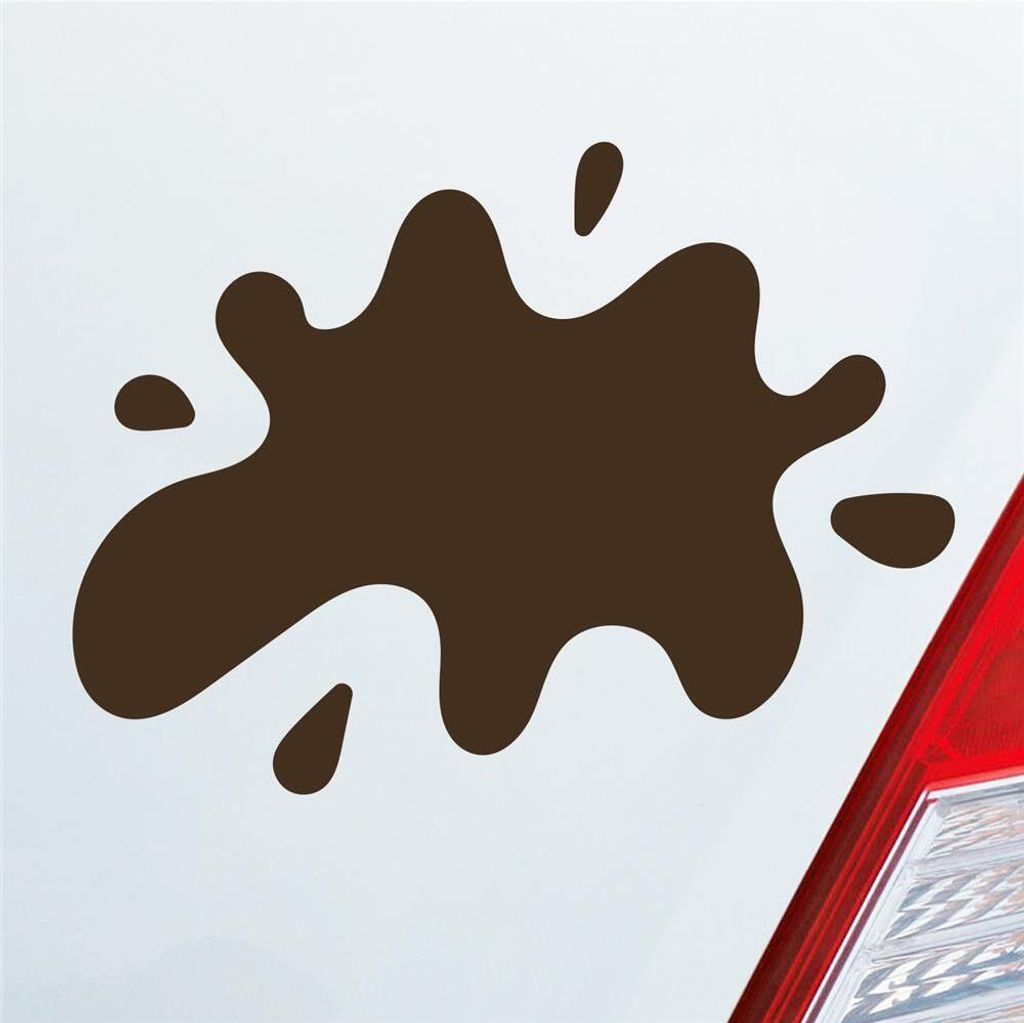 Auto Aufkleber Splash Farbkleks 13x10 cm Braun Sticker Heckscheibenaufkleber