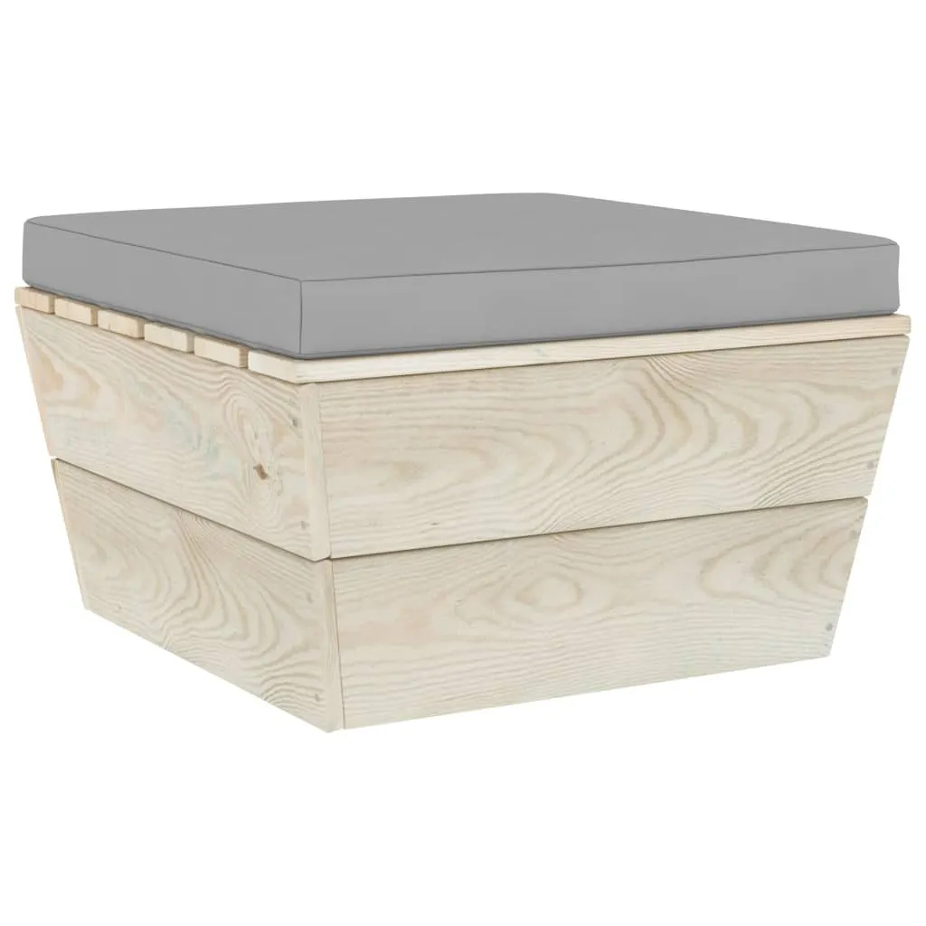 vidaXL Sgabello Giardino Pallet Abete Impregnato con Cuscino Comodo