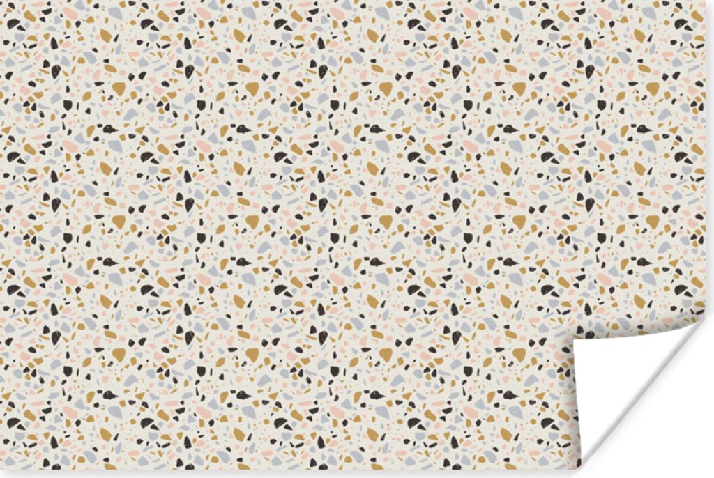 MuchoWow Poster Lehm - Muster - Terazzo 180x120 cm - Fotoplakat