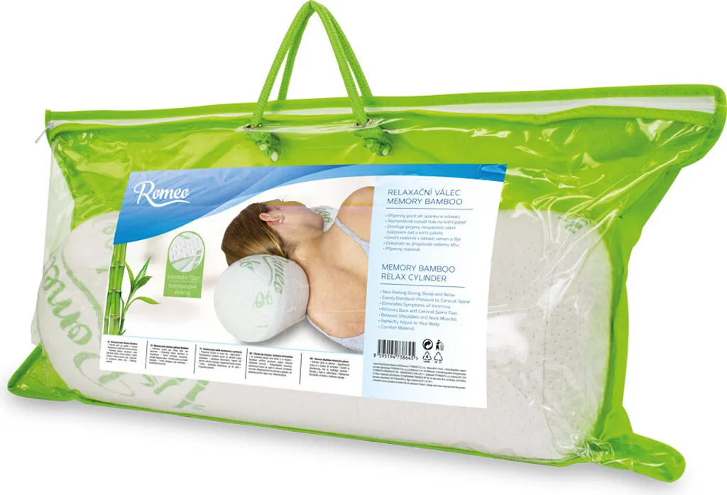 Coussin cylindrique MEMORY BAMBOO mousse à mémoire de forme active - 3
