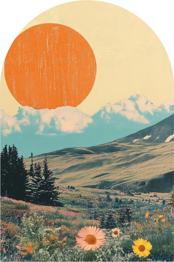 DEQORI Fototapete Rundbogen 120x180 cm 'Wo die Sonne tanzt' Wand Tapete Leinwand Sticker