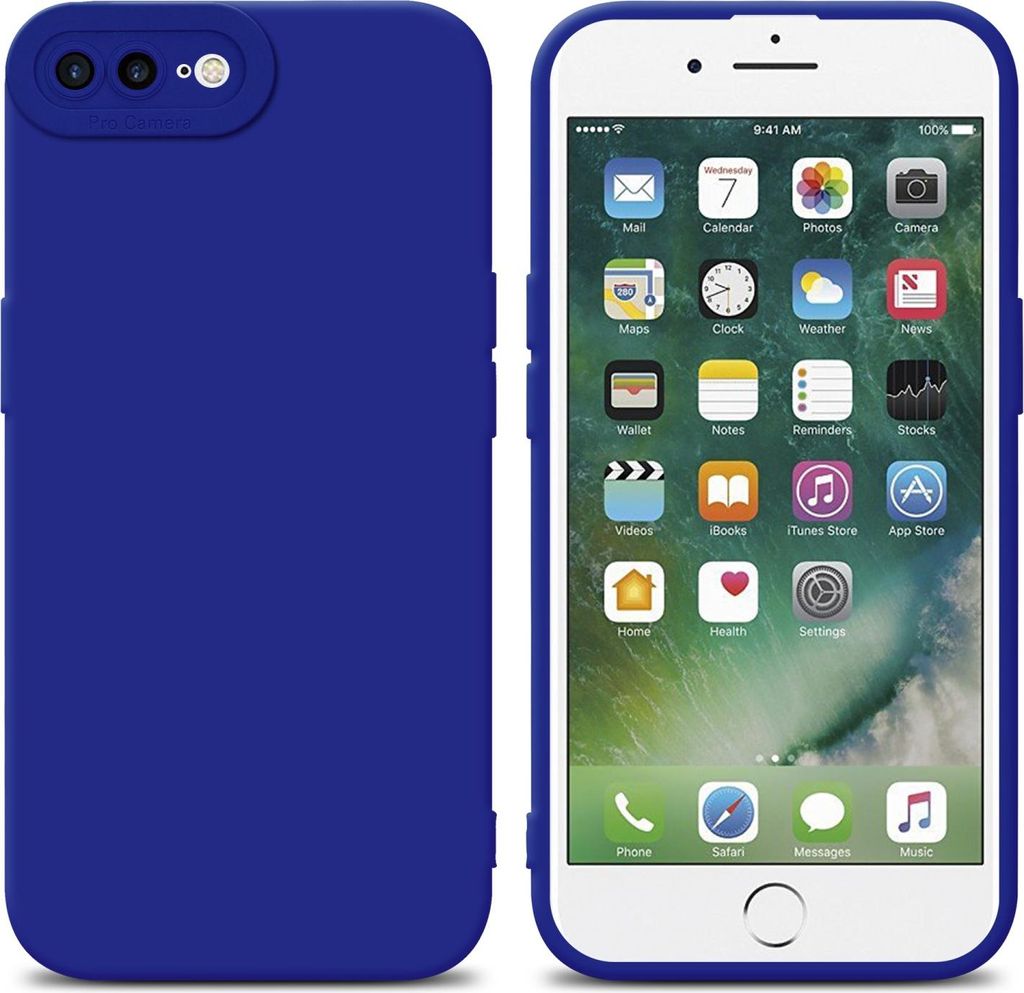 Cadorabo Hülle für Apple iPhone 7 PLUS / 7S PLUS / 8 PLUS Schutz Hülle in Blau TPU Silikon Etui Case Handyhülle