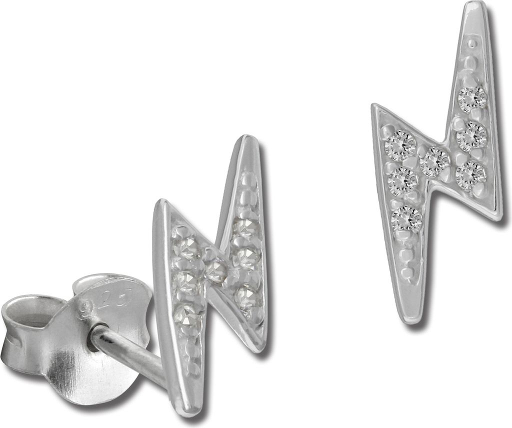 SilberDream Ohrstecker Damen 925 Silber weiß Blitz Zirkonia Ohrringe SDO8030W