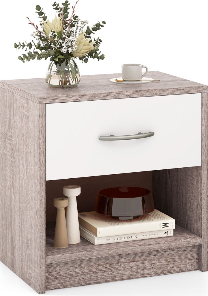 Comodino COSTWAY con cassetto e vano a giorno, tavolino, Immagine del prodotto 