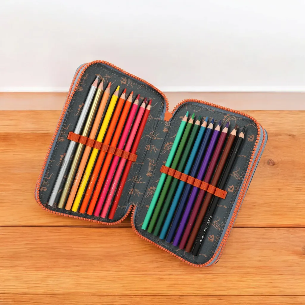 Dépêche Trousse Dino World 3 compartiments pour un cartable bien rangé