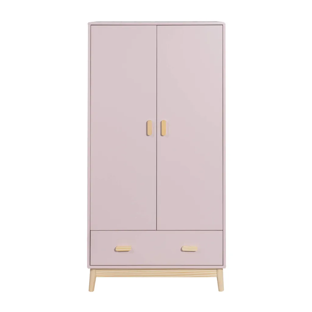 Penderie de rangement scandinave Mobili Rebecca Amchor 175 cm rose MDF