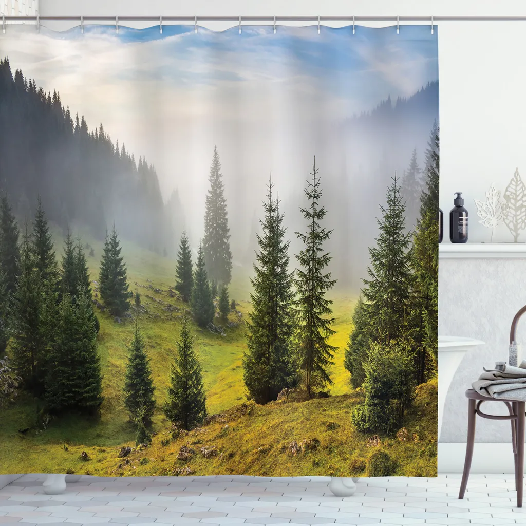 Tenda Doccia Design Bosco ABAKUHAUS: Arredo Bagno Idrorepellente