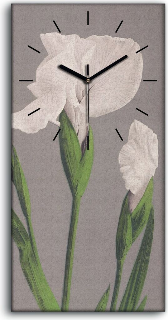 Wandkunst Leinwand Bild Uhr Geräuschlos 30x60 Gemälde Blumen Pflanzen Kunst - schwarze Hände
