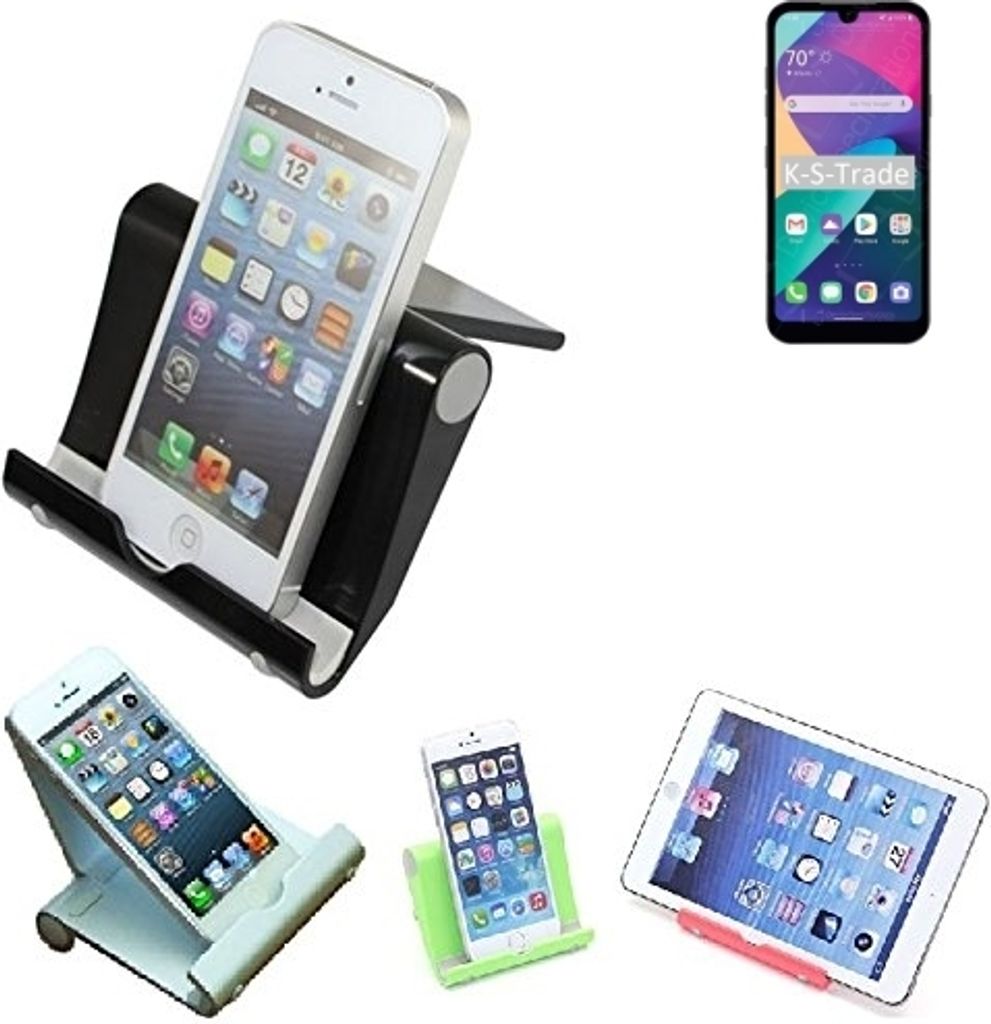 K-S-Trade Handy-Ständer kompatibel mit LG Electronics Phoenix 5 faltbarer Tischständer Smartphone Tablet Halterung Reise