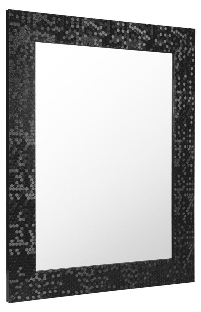 Spiegel ENZO Schwarz 55x70 cm, Wabenmuster im Mosaikstil, Produktbild 