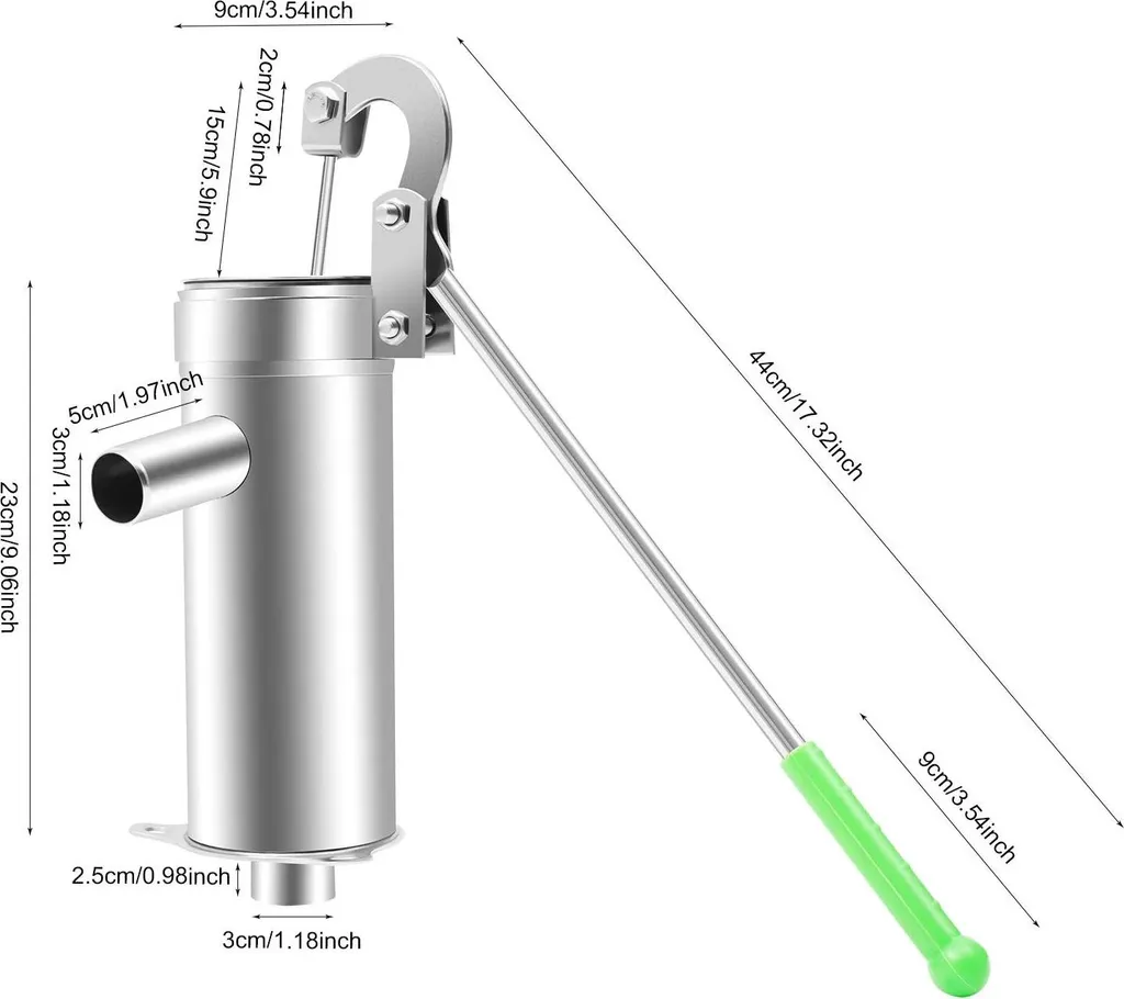 Pompe à eau pour jardin et parc sans électricité Inox aspiration 8 m - 6