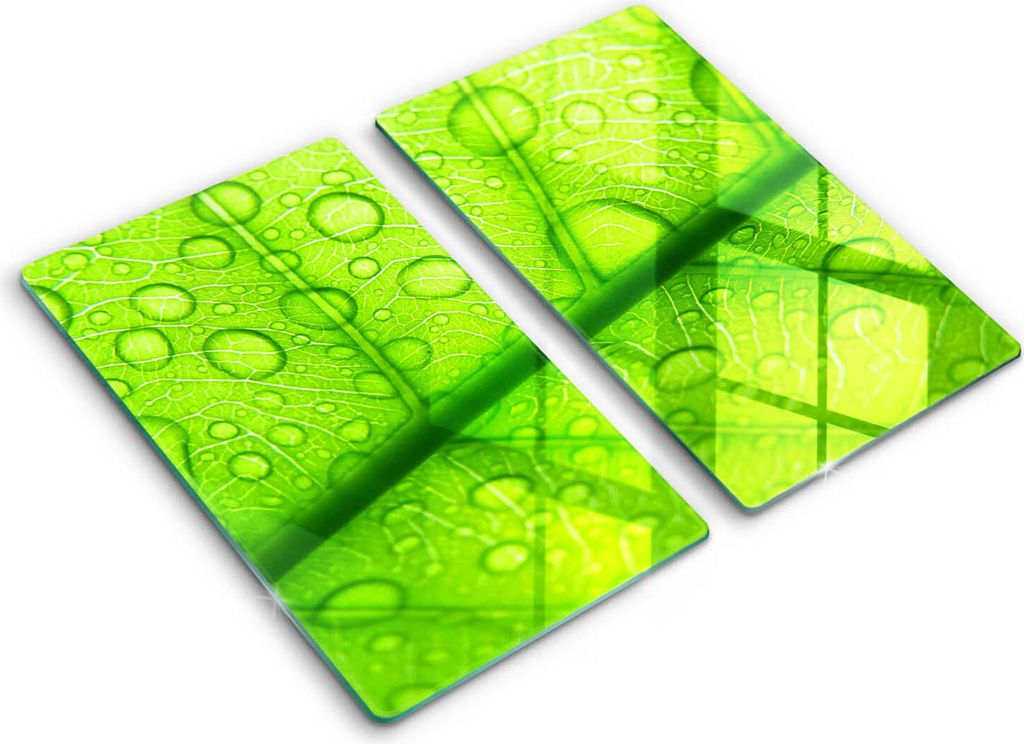 Glasschneideplatte - Herdabdeckplatte - 2x30x52 cm -Schneidebrett - Spritzschutz -Blatt näher