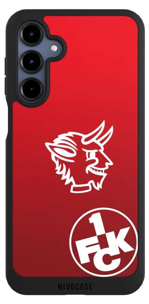 NIVOCASE Handyhülle für Samsung Galaxy A16 5G Hülle NIVOpure Case Schwarz 1. FC Kaiserslautern Offizielles Lizenzprodukt Teufel