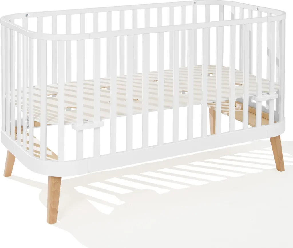 Lit d'appoint bébé transformable 140x70 cm ATB MEBLE blanc PRINCIPAL